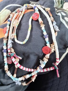 Bundle of Bohemian Multicolor Shell Necklaces